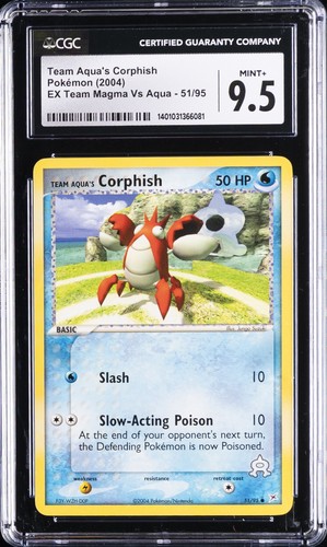 Team Aqua's Corphish graded CGC 9.5 for sale on eBay