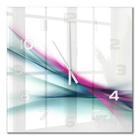 Glas-Wanduhr Glasuhr Aus GehäRtetem Glas Wellenabstraktion WeißE Zeiger 60X60 Cm