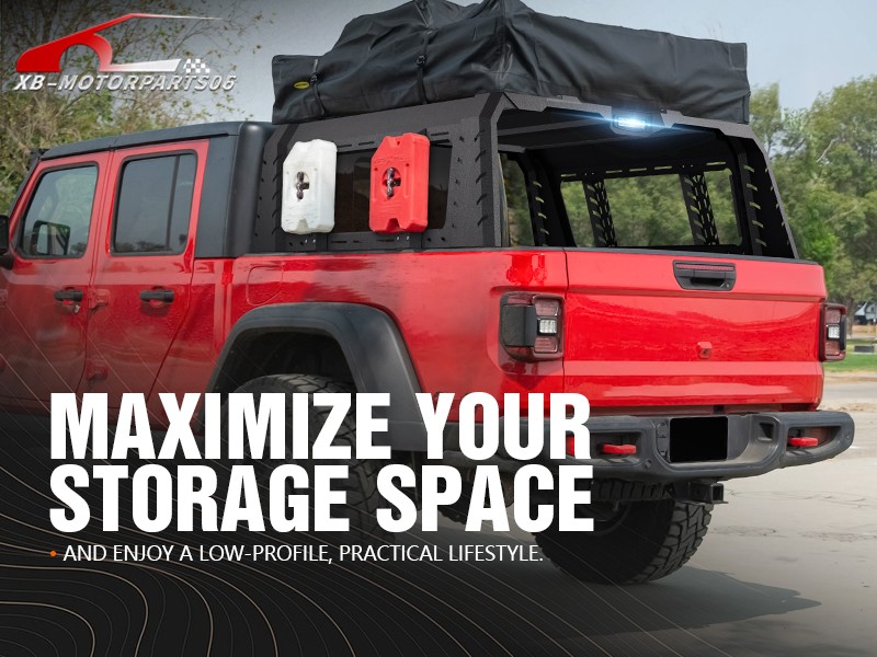 22.1" High Full-Size Overland Bed Racks For 2020-2025 Gladiator JT With Bed Rail