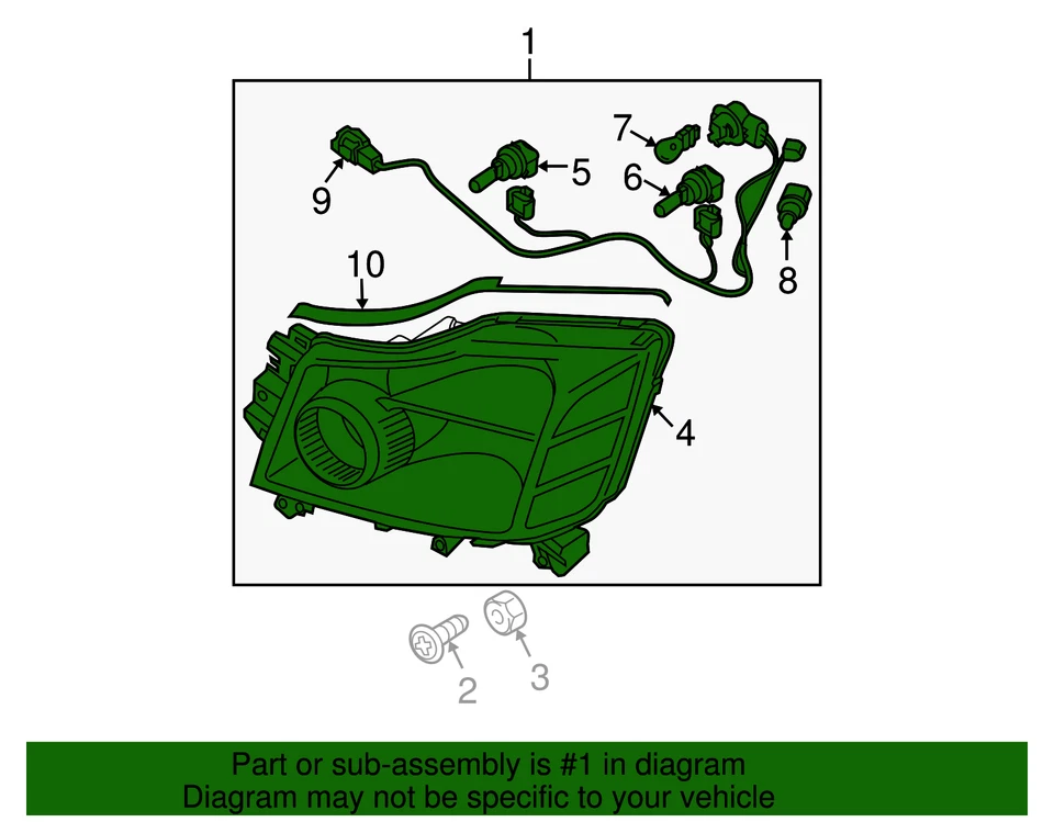 Nissan TITAN 2008-2015 genuino - conjunto compuesto 26010-9FF0A Foto 3 de 3