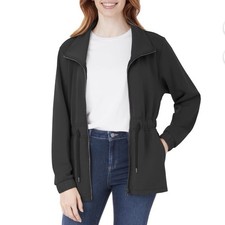 Member's Mark Women's Full Zip Mock Collar Long Sleeve Sandwash Jacket Sz XL