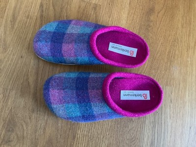 Berkemann Damen Hausschuhe Einlagen wechsel 510978 lila Karo  Leo Gr. 3,5 36