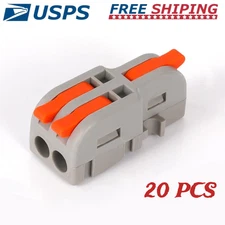 20PCS Mini Electrical Wire Connectors--4/6/8/9/10 Way Butt Terminal (1 in 2 out)