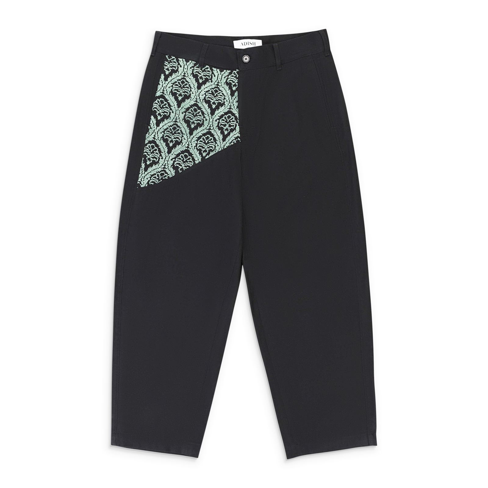 ЧЕРНЫЕ ШЕРСТЯНЫЕ БРЮКИ NWT ADISH SAWSANAS С ШИРОКИМИ ШТАНИНАМИ, РАЗМЕР 28, 830 ДОЛЛАРОВ США