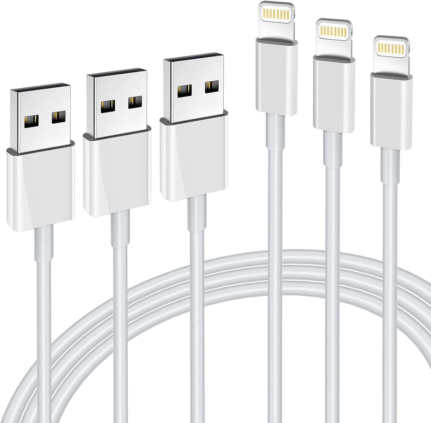 Iphone Charger 3Pack Apple Mfi Certified, Lightning Cable 6FT Compatible with Ip