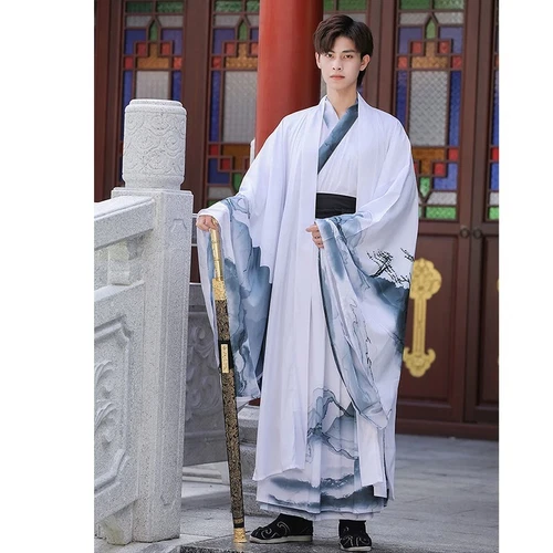 Männer Drachen Muster Kleidung chinesischer Stil traditionelles Hanfu altes Kostüm - Bild 5 von 33