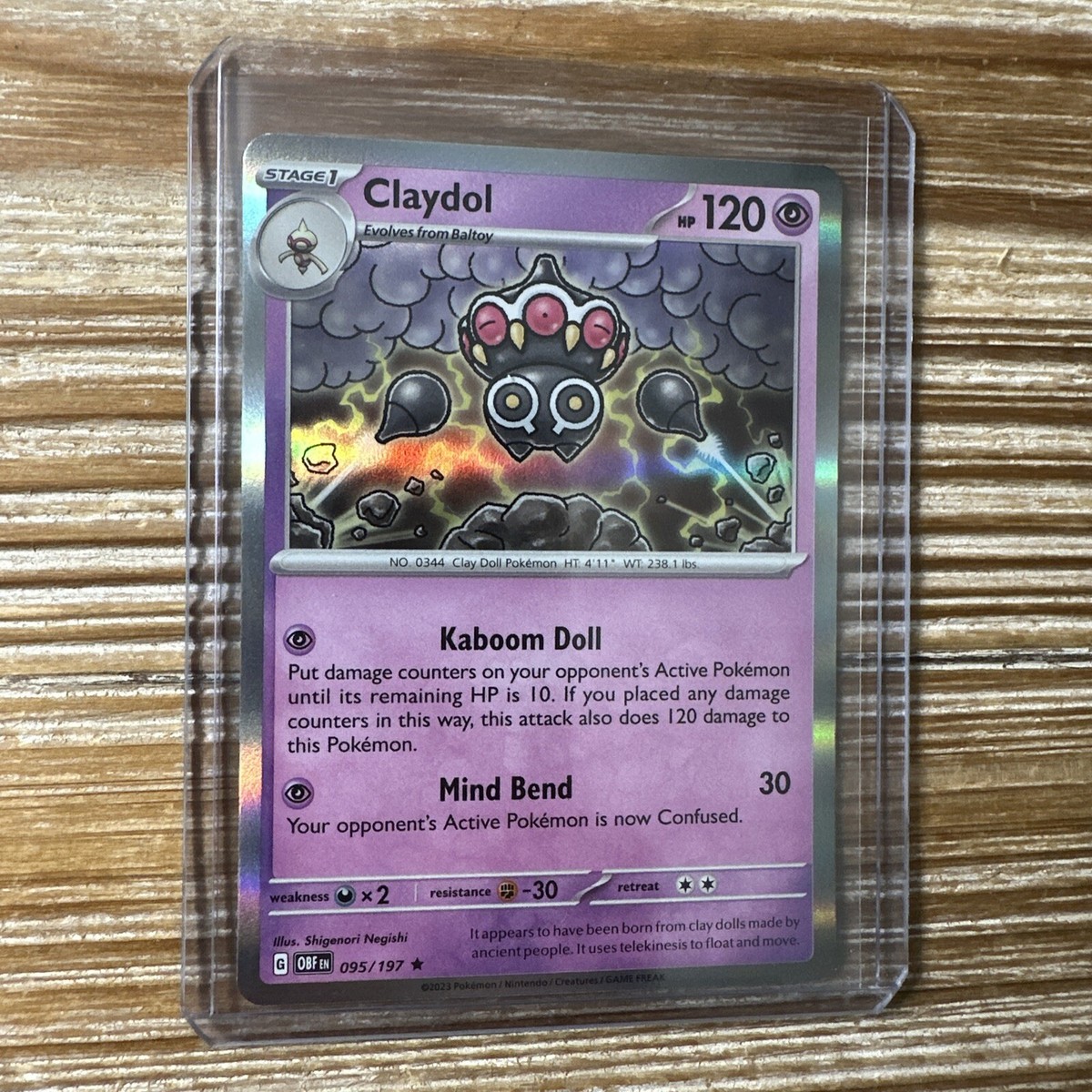 Claydol 095/197 Obsidian Flames Holo Rare Pokmon Card Near Mint-Mint
