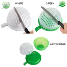 SALAD CUTTER BOWL 60 Second Salad Slicer Maker Vegetable Fruit Chopper Drainer