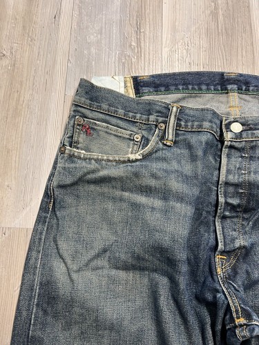 Vintage Polo Ralph Lauren Distressed Denim Jeans Cotton Mens 38x30 Cut Off Ankle - Picture 7 of 16