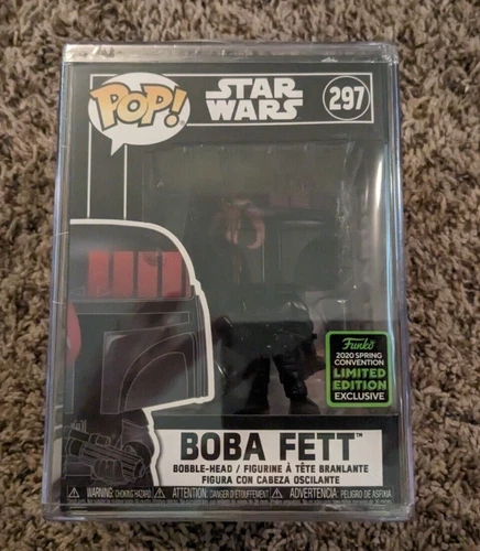 Funko Pop Boba Fett ECCC Figure #297 - Art Series Futura Black Star Wars Sealed
