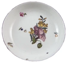 Antique Mid 18thC Meissen Porcelain Woodcut Flower Saucer Porzellan Untertasse