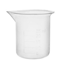 Plastic Beaker, 25ml - Polypropylene - Raised Graduations - Eisco Labs