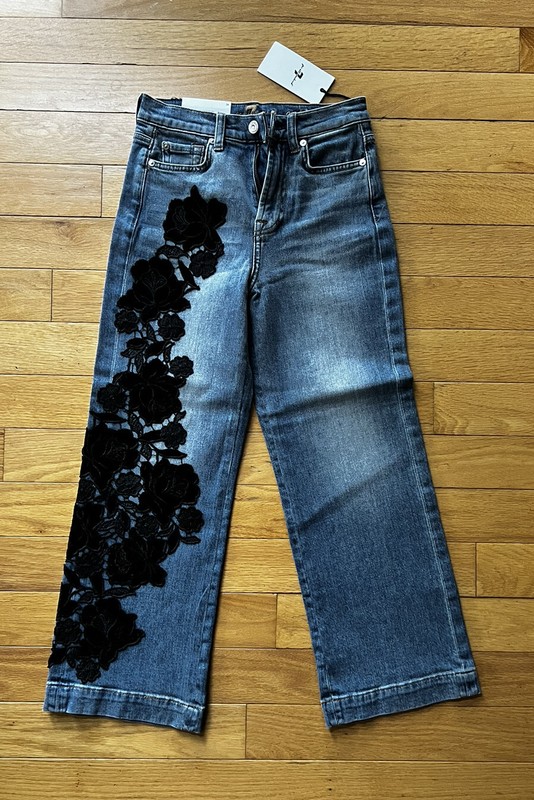 Seven For All Mankind Size 24 Ladies High Waist Cropped Alexa Denim Jeans NWT