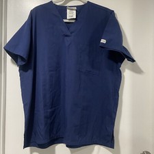 Uniform Advantage Set of 2 Navy Blue Blue Over Scrub Tops With Pockets Large