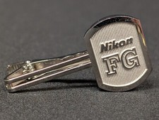Vintage Nikon FG Camera Tie Clasp Clip Bar Silver Colored