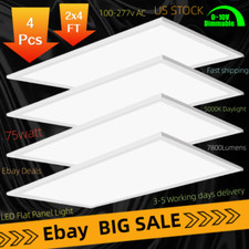 75W LED Flat Panel Troffer 4x2FT Edge-Lit Drop Ceiling Light,5000K 7800LM 4PCS