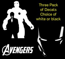 Iron Man Helmet Tony Stark Avengers 3 Pack Vinyl Decals Car Window Tablet Laptop