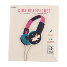 Vibe Kids Headphones Pink/Blue Unicorn Volume Limiting Technology Adjustable NEW