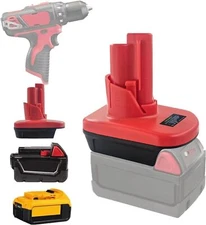 Adapter for Milwaukee M12 Tools Fits Milwaukee M18 /DeWalt 18V 20V Battery