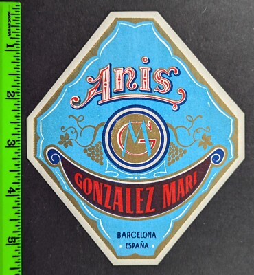 Vintage Anis Gonzalez Mari Barcelona Spain Wine Liquor Alcohol Label
