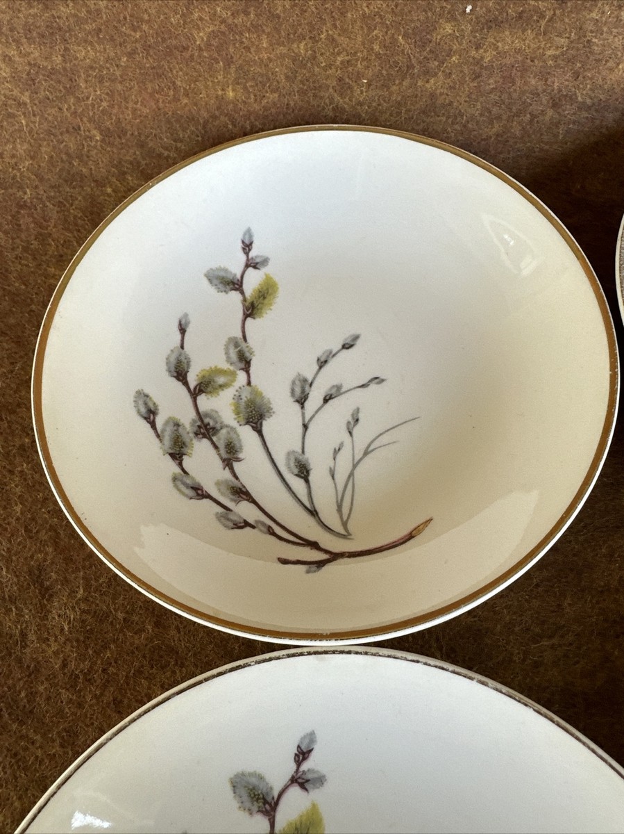 Lot of 4 Vtg Golden Willow CROOKSVILLE USA Berry Bowls Oven Proof