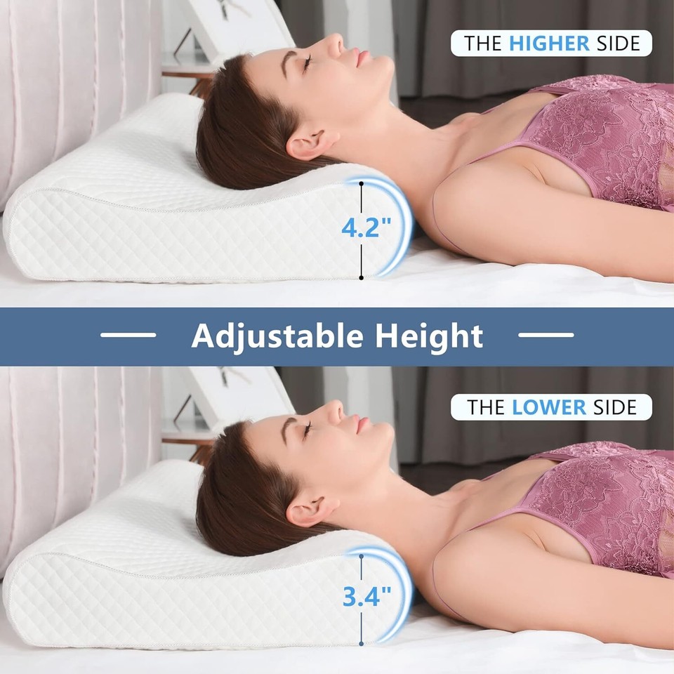 Cuscino Beauty Anti Rughe AM AEROMAX In Memory Foam, Per Dormire Sulla Schiena E Prevenire Le Rughe