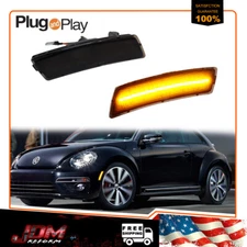 Smoked Lens LED Front Bumper Side Marker Lights For VW Beetle 12-19 Tiguan 18-23