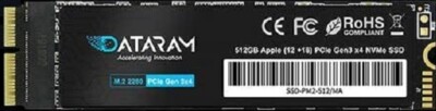 DATARAM 512GB M.2 M-Key PCIe NVMe SSD FOR 2013-15 Apple MacBook, Mac Pro,  Air