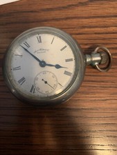 Vitg Antique 1883 Train on Back 18s 15j gr 820 Waltham Pocket Watch QYD5
