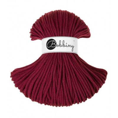 Bobbiny Braided Cotton Cord - Wine Red | 5mm 100m/108yds