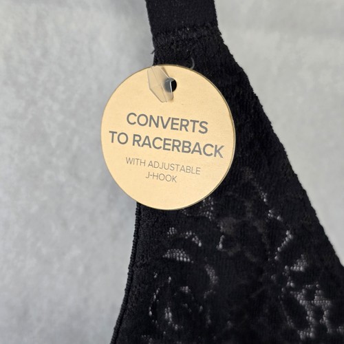 $58 Walcoal Bra 34D 851205 Black Halo Unlined Lace Underwire Racerback J-Hook - Picture 8 of 20