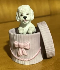 Princeton Gallery Poodle White Peek-A-Boo Set The Playful Pups Series PG