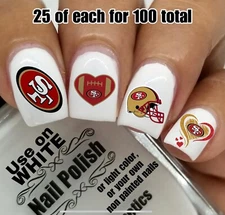 San Francisco 49ers NFL Football Waterslide Nail Decals Setof 100 Instructions