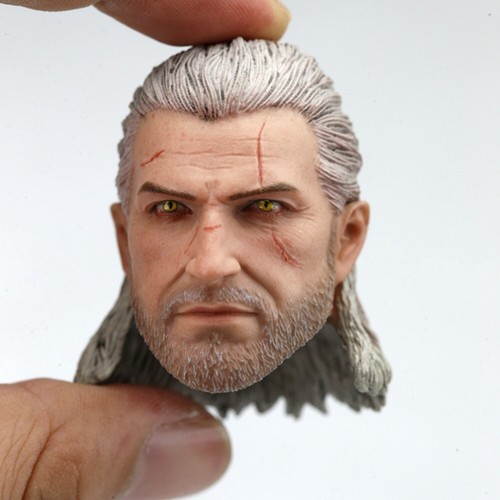 1/6 White Wolf Hunter Man Head Carved Model Fit for 12'' Action Figure - Picture 2 of 14