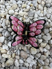 Handpainted Hair Clip - Pink Butterfly