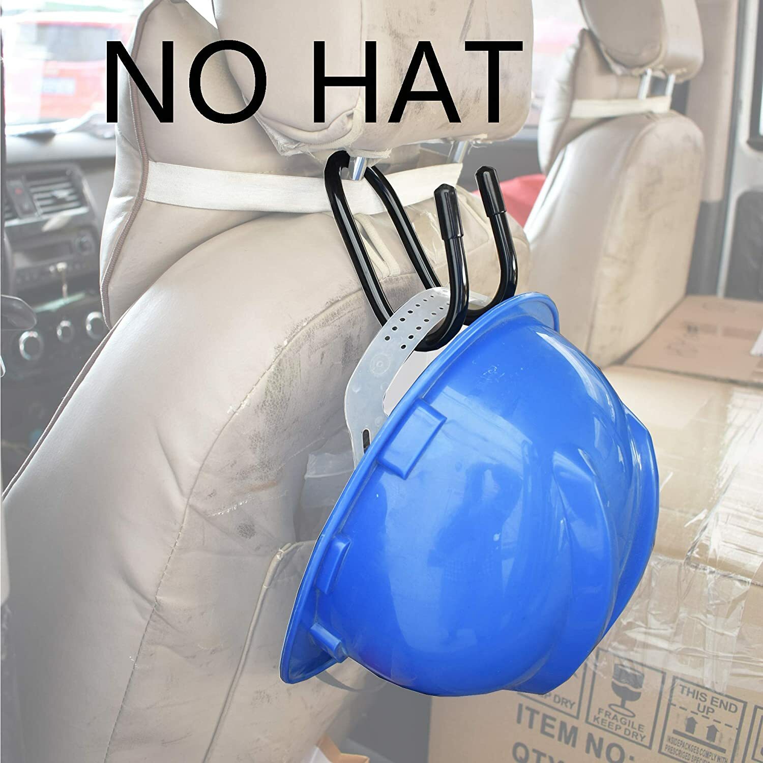 2x Flexible Over The Seat Hard Hat Rack Holder car headrest mount