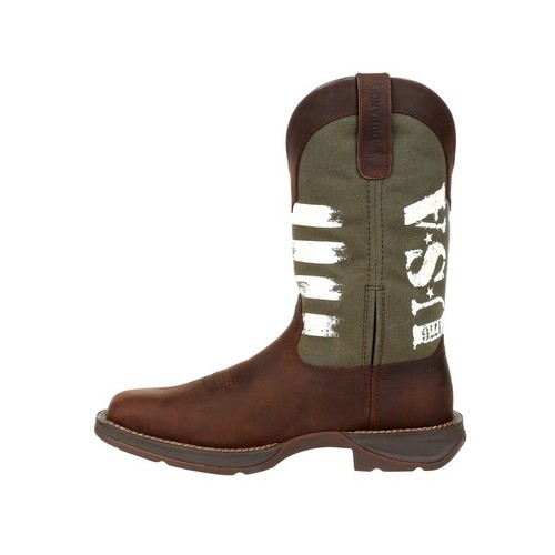 Durango Rebel Army Green USA Print Western Boot DDB0313 - Picture 5 of 7