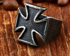 anello acciaio inox croce celtica fantasy uomo donna cosplay black chopper