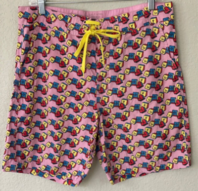 GOLF WANG TYLER The Creator Cube Pink Unlined Drawstring Board Shorts Men's 32
