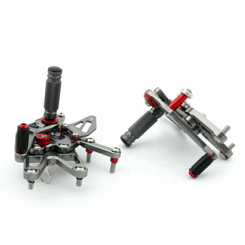 Aluminum Rearsets Footpegs Pedals Fit for Daytona 675/R 13-17 Titan-color E2 - Image 4 of 4
