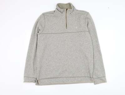 Marks and Spencer Herren Pullover Grau Stehkragen Polyestermischung Größe M
