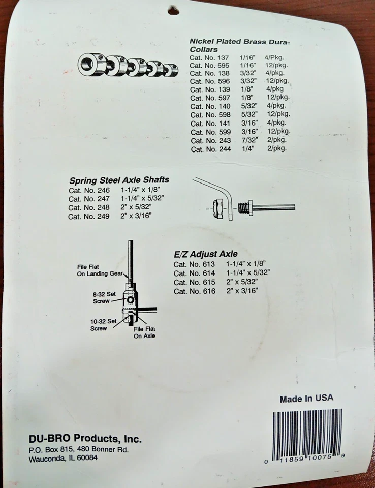 DU-BRO CAT. #600TL ~ ¡NUEVO EN PAQUETE!!~Rueda ligera pisada de 6 1/2" de diámetro Foto 2 de 3