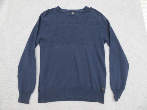 Quicksilver Sweater Mens M Blue Crew Neck Pullover Textured Casual Basic Casual - Picture 18 of 19