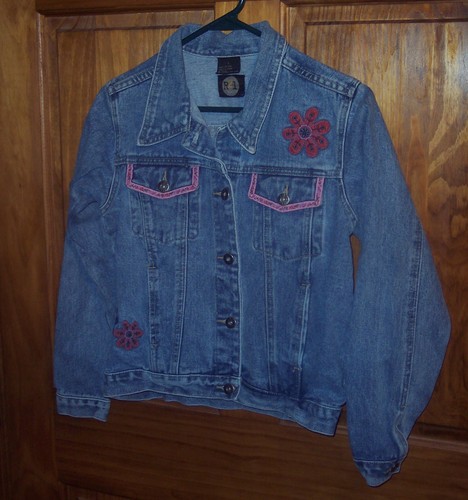 R21 Girls Large L Blue Jean All Seasons Long Sleeve Blue Jacket GUC