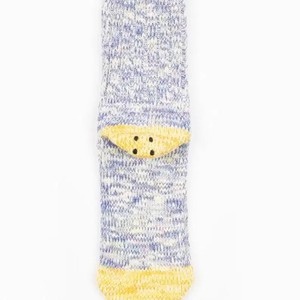 Capital 56 Cotton Slub Yarns 3X1 Rib Smile Socks Purple Gray New