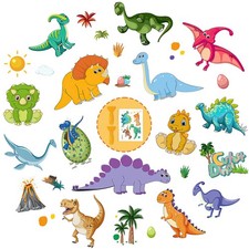 Non Slip Bathtub Stickers, 12 Pages Cutest Dinosaur Virgin Forest Organisms S...