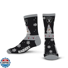For Bare Feet NFL LAS VEGAS RAIDERS Holiday Sweater Gnome Team Colors Large