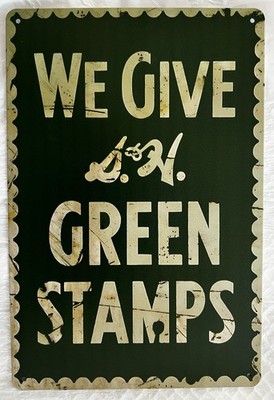 S & H Green Stamps Tin Sign (Store Cupcakes Kitchen Gas Twinkies Pie) W35528