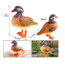 7.6cm Mini Mandarin Duck Bird PVC Toy Wild Animal Figure Doll Kids Gift
