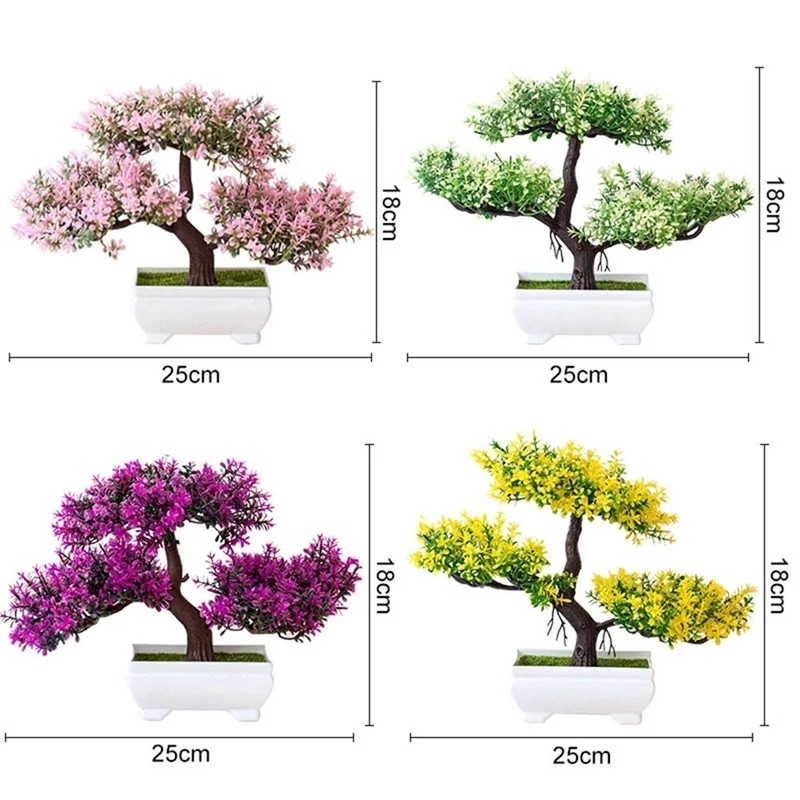 Artificial Bonsai Tree Fake Plant Potted Decor for Home Office-image